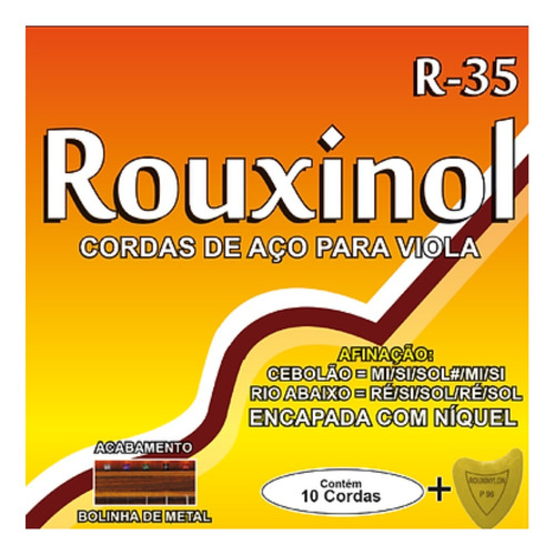 Encordoamento Para Viola 10 Cordas Rouxinol 011 R35