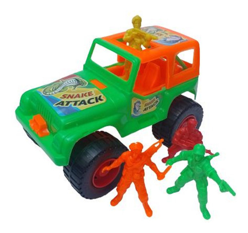 Carro Jeep  Con Muñequitos  L21cm A14cm A14cm