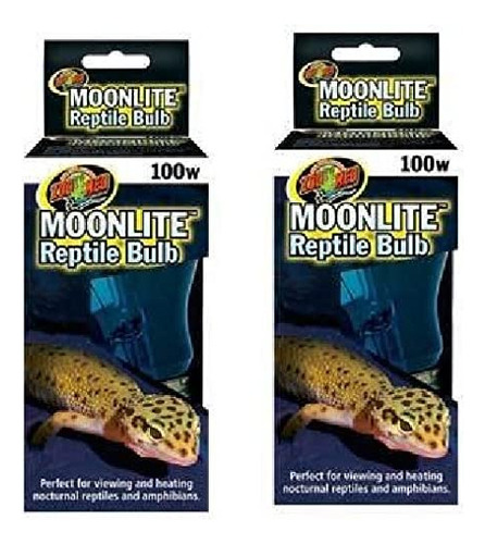 (paquete De 2) Focos Para Reptiles Zoo Med Moonlite - 100 Va