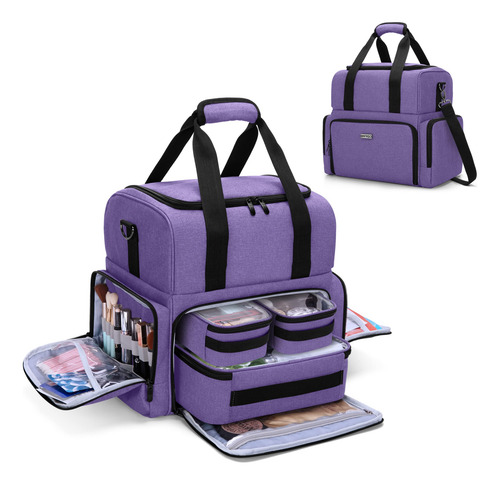 Bolsa De Maquillaje De Viaje Bafaso De 2 Capas Con 3 Bolsas
