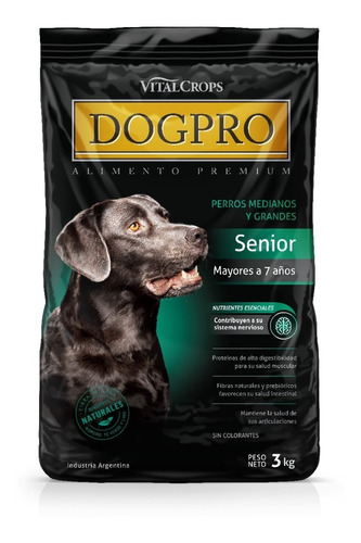 Imagen 1 de 6 de Alimento Balanceado Premium Dogpro Senior 3 Kg