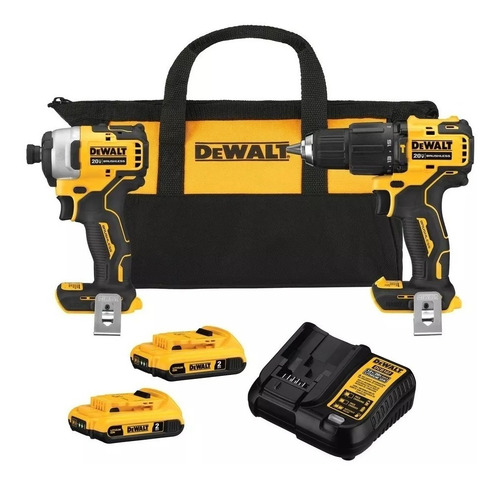 Taladro Dcd709 + Llave De Impacto Dcf809 Dewalt Dck279d2 Pw