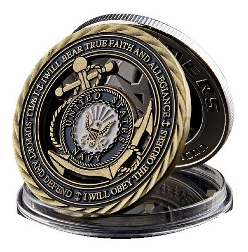 Moneda Conmemorativa Medalla Emblema Marina Us Navy Militar