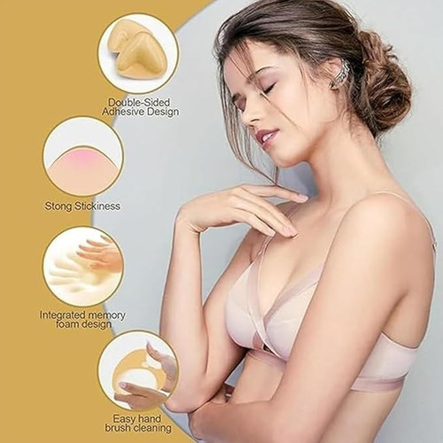 Invisible Adhesive Push Up Bra Sticky Strapless, Sujetador