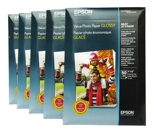 Papel Fotográfico Epson Glossy 4x6 50 Hojas S041809