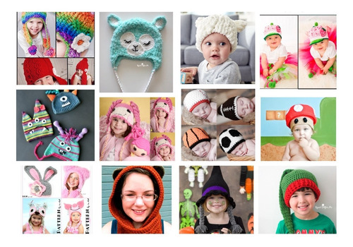 10 Patrones Gorros Bb Niños A Eleccion-crochet X10 +1regalo