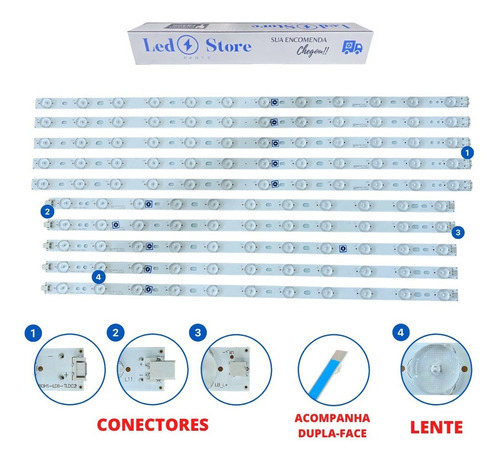 Kit 10 Barras De Led Ph58e30 Ph58e38 Ph58e30dsg Ph58e38dsg