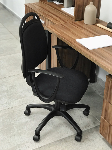 Silla de escritorio de Outlet Diva ergonómica negra con tapizado de marathon