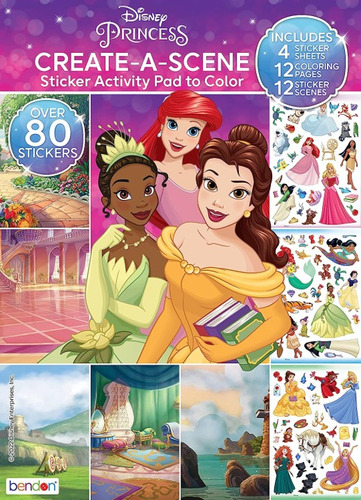 Libro Para Colorear Princesas Y Más De 80 Stickers