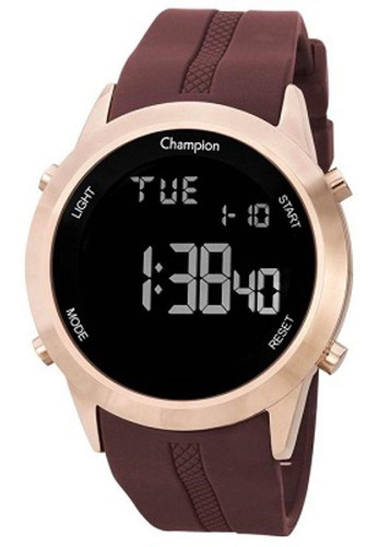 Relógio Champion Masculino Digital Silicone Rosé Marrom