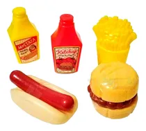 Comprar Kit Fast Food Comida Rapida De Juguete Hamburguesa Irv Toys