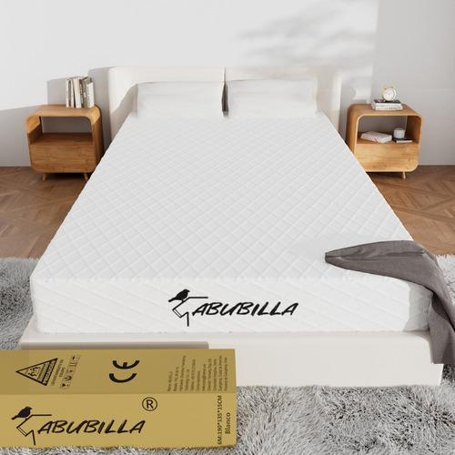 Colchon Memory Foam Suave Y Cómodo 3 Colores 190*135*15cm Color Blanco matrimonial