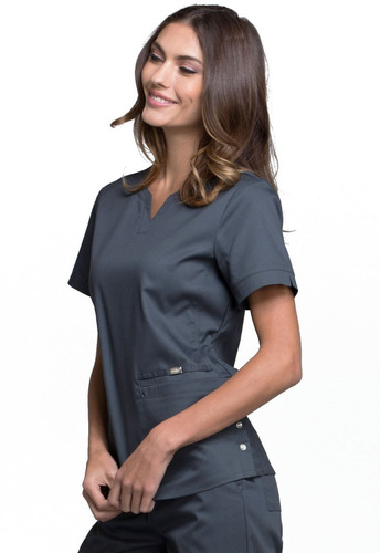 Top D Uniforme Clinico Cherokee Luxe Mujer Gris 770  
