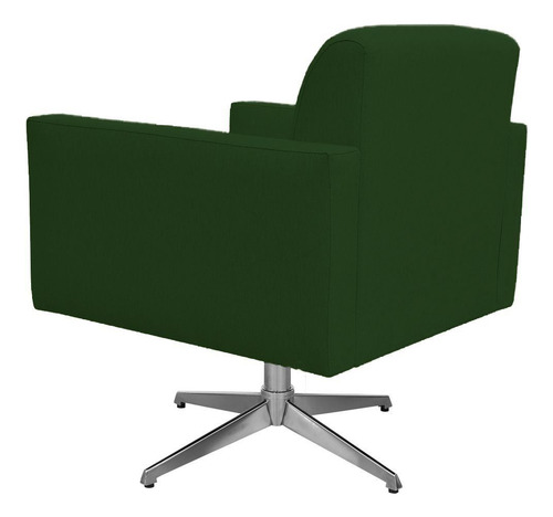 Poltrona Decorativa com Base Giratória Para Sala de Estar Helô L02 Suede Verde Musgo