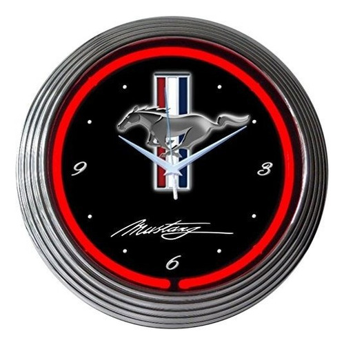 Neonetics Mustang Reloj De Pared De Neón, 