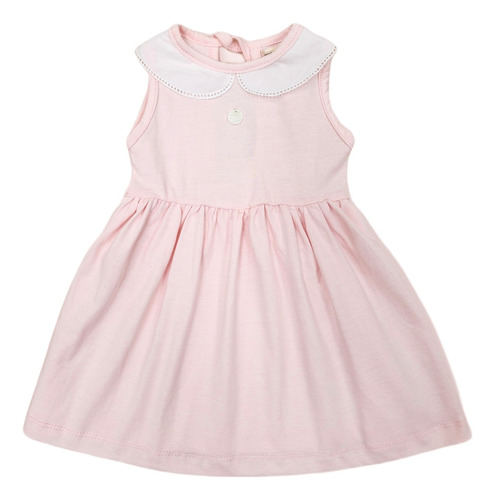 Vestido Cuello Baby Mini Anima  Algodon Bebe Kids Rosa Bebe