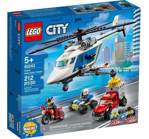 Lego City Helicóptero Persecución 212 Piezas 60243