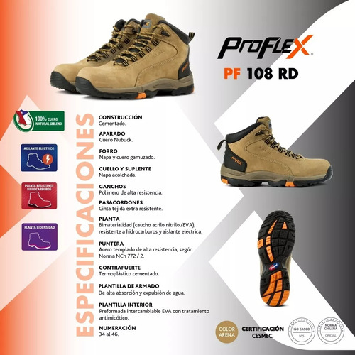 Botín Proflex 108 R Anticlavo Color Beige Arena