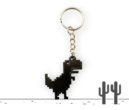 Llavero Dinosaurio Rex Sin Internet Google Negro