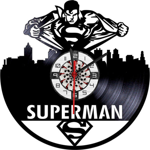 Reloj En Vinilo Lp/ Vinyl Clock Superman Dc Hero