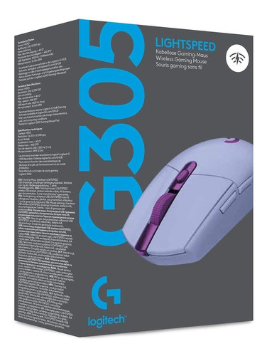 Mouse gamer de juego inalámbrico Logitech Serie G Lightspeed G305 lila