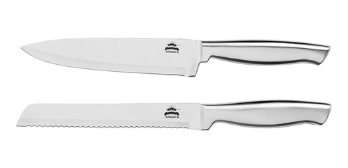 Set 2 Cuchillos De Cocina Cheff Todo Acero Inoxidable