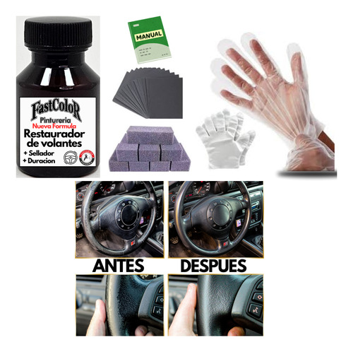 Kit Restaurador Rapido Volantes Universal Apto Goma O Cuero
