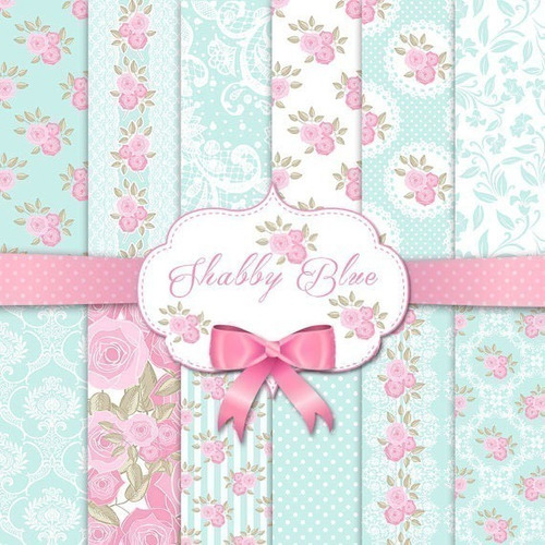 Kit Imprimible   Shabby Blue  12   Fondos  Ver Promo