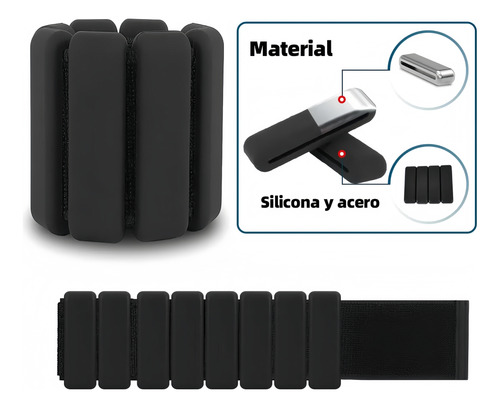 1kg Par Tobilleras Peso Muñequeras Pulsera Silicon Polainas