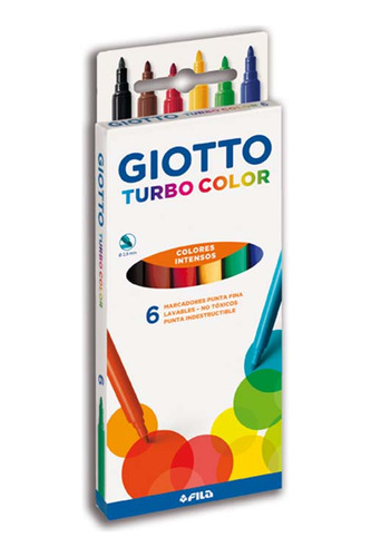 Marcadores Escolares Italianos Giotto Turbo X6 Colores