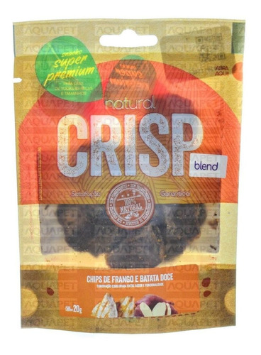 Petisco Natural Crisp Chips Frango Batata Doce Para Cães 20g