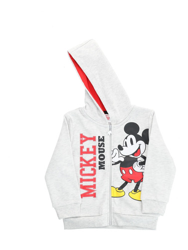 Poleron Niño Mickey Happy Vintage Gris Disney