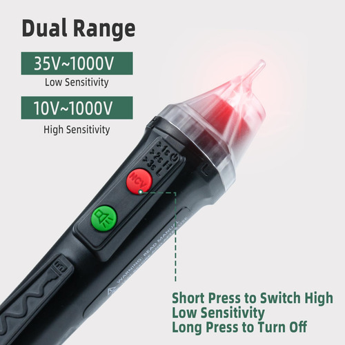 Probador De Voltaje Sin Contacto Con Rango Dual Ca 12v-1000v