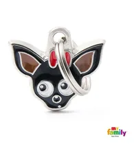 Comprar Chapita Identificadora Perro Chihuahua Negro Grabado 