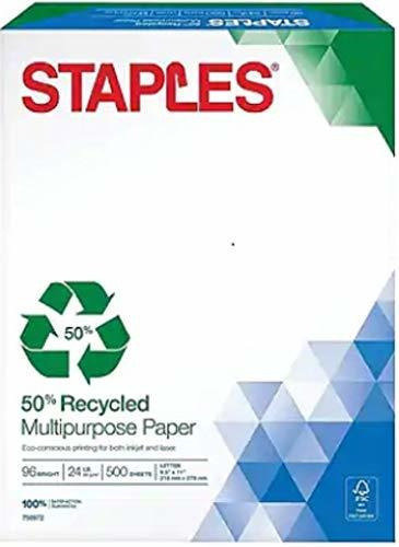 Staples 50% Papel Para Impresoras Multipropósito Reciclado