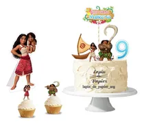 Comprar Adorno Torta Cake Topper Cumpleaños Deco Moana Verde Moana