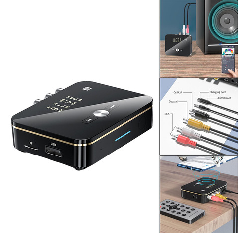 Receptor Transmisor Bluetooth 5,0 Con Control Remoto 2 En 1