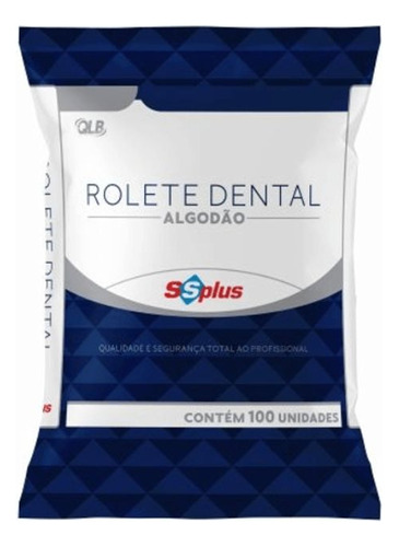 Algodão Rolete Rolo Dental 100% Algodão C/100 - Ssplus