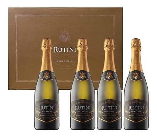 Rutini Coleccion Brut Nature X 4 Unid C/estuche - Espumante