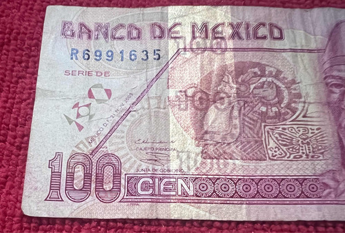 Billete 100 Pesos Nezahualcóyotl (Usado)