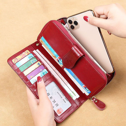 Cartera Para Mujer Gran Capacidad,billetera Con Bloqueo Rfid Terracota