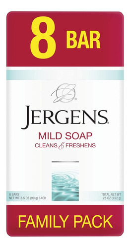 Jergens Jabón Suave Ligeramente Perfumado Mild Soap