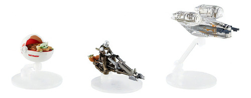 Star Wars Hot Wheels Starships Mandalorian 3 Pack Color Plateado