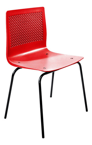 Silla Apilable Oficina Comedor Cocina Plastica Anana Asiento Plastico Flexible Irrompible - De Fabrica Color Rojo