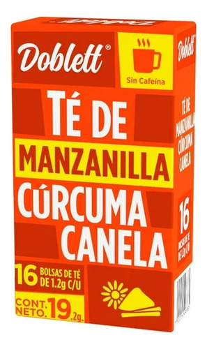 Te Manzanilla Curcuma Canela Doblett 19.2 Grs