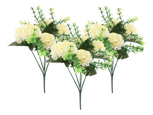 3 Flores Artificiales De Hortensia: Hortensia De Simulación