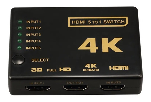 Switch Hdmi 5x1 Splitter Video 4k 2160p 30hz Control Remoto