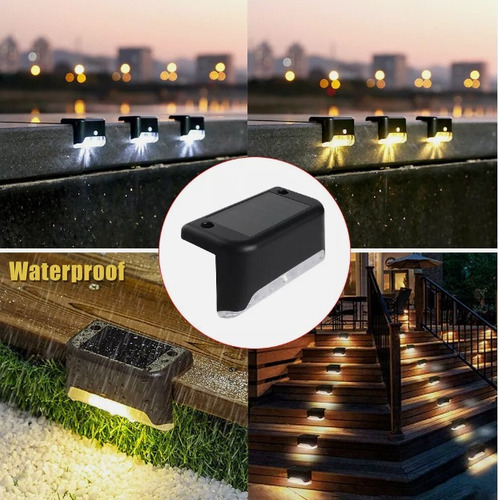 X4 Lámparas Solar Para Bordes Baranda Escalera Muro Piscina