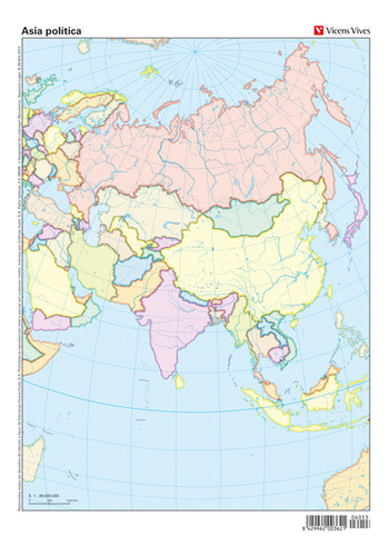 Mapa Mudo Asia Politico Color Vic (libro Original)