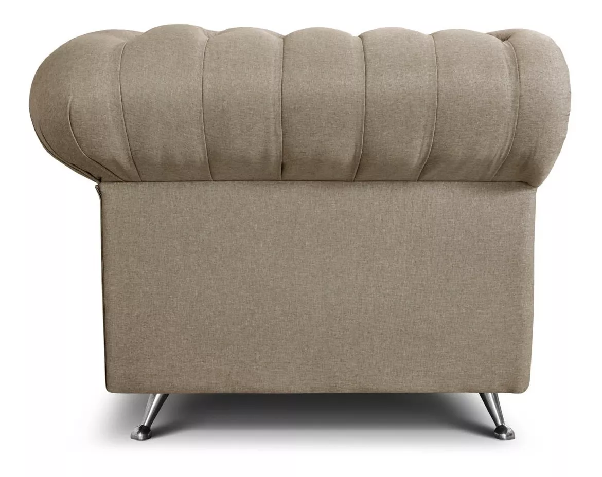 Sillón Chester 3 Cuerpos Chesterfield Tapizado Lino